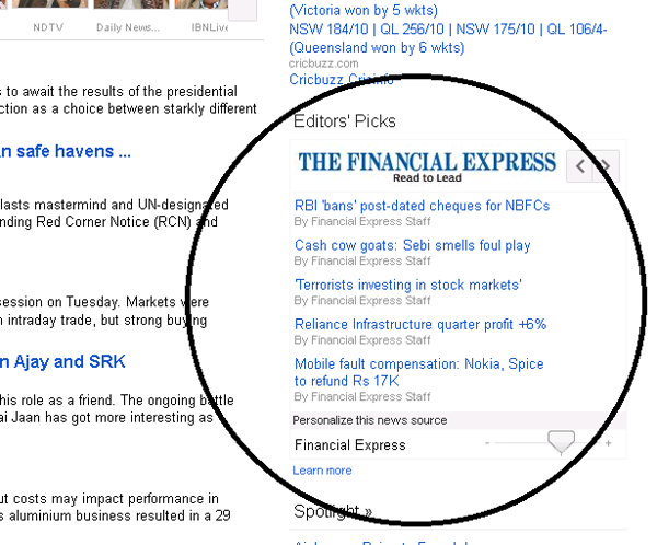 Google news adverts